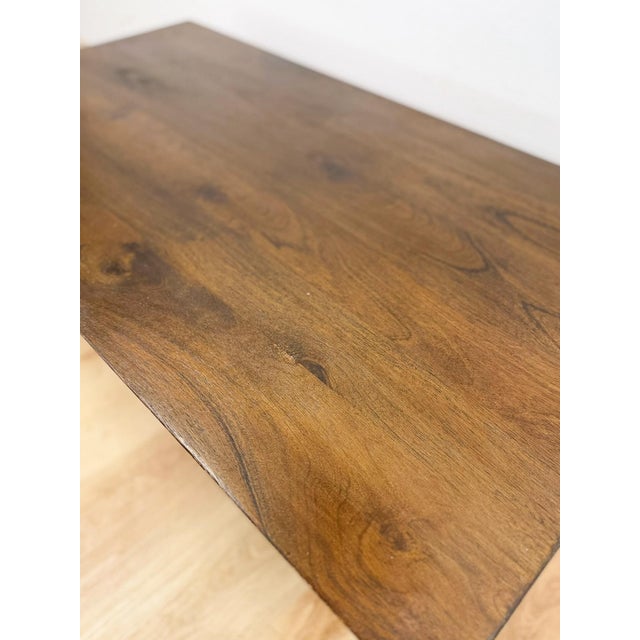 Vintage Style Williams Sonoma Home Dark Walnut Coffee Table MCM Wood For Sale - Image 9 of 11
