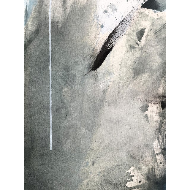 "Sings My Soul" Oversized Lyrical Abstraction Painting in Dark Green and Blue by Stacey Warnix For Sale - Image 14 of 15