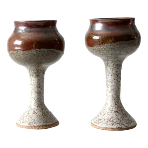 Vintage Studio Pottery Chalices Pair