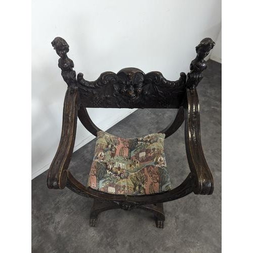 Baroque Italian Baroque Curule Chairs, Set of 2 For Sale - Image 3 of 10