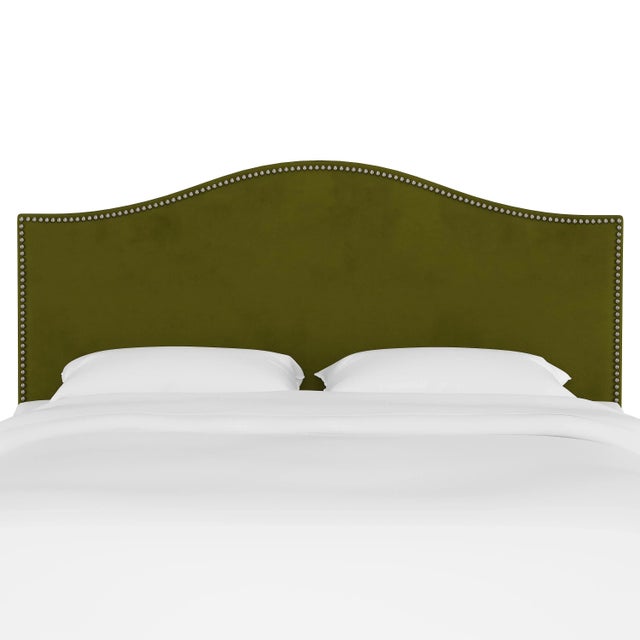 Transitional Ashland Headboard in Apple Green Classic Velvet, Twin For Sale - Image 3 of 6