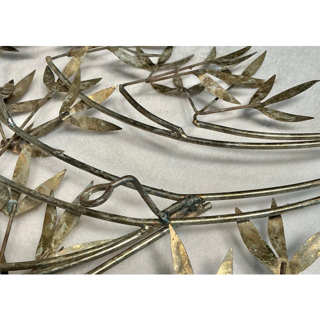 Metal Signed Curtis Jere Wall Sculpture Windswept Metal Bamboo Leaf, Circa 1970s For Sale - Image 7 of 12