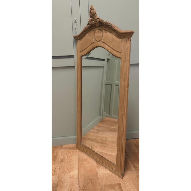 French Bleached and Carved Oak Wall Mirror, 1880 For Sale - Image 3 of 7