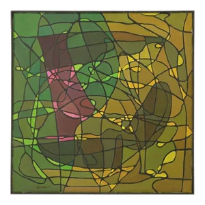 Abstract Oil on Canvass Painting by Noted Vermont Artist Lois Foley '1981'