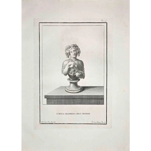 Ancient Roman Bust, form the series "Antiquities of Herculaneum Exposed", is an original etching realized by Pietro...
