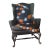 1990s Vintage Wing Chair With Snake Painted Fabric For Sale