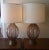 Mid-Century Dusty Rose Glass & Brass Table Lamps - a Pair For Sale In Los Angeles - Image 6 of 6