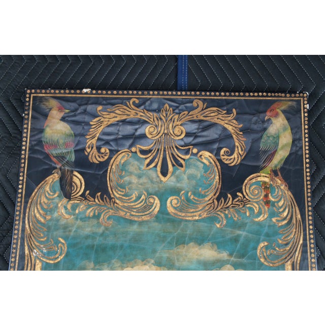 Late 20th Century Maitland Smith Hand Painted Monkey Landscape Crackled Coromandel Wall Panel - Set of 2 For Sale - Image 14 of 16