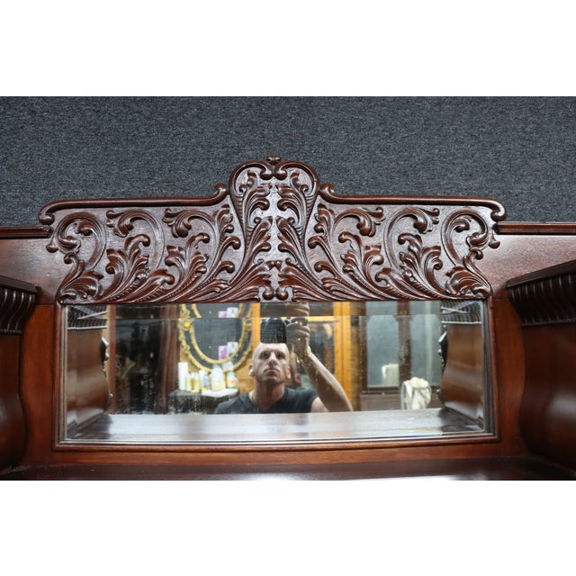 Attributed r.j. Horner Mahogany Breakfront Bookcase Secretary With Winged Griffin Carvings For Sale - Image 17 of 18