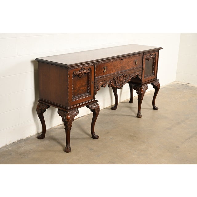 Berkey & Gay Berkey & Gay Style Chippendale Carved Mahogany Sideboard or Bar Cabinet, Circa 1920s For Sale - Image 4 of 18