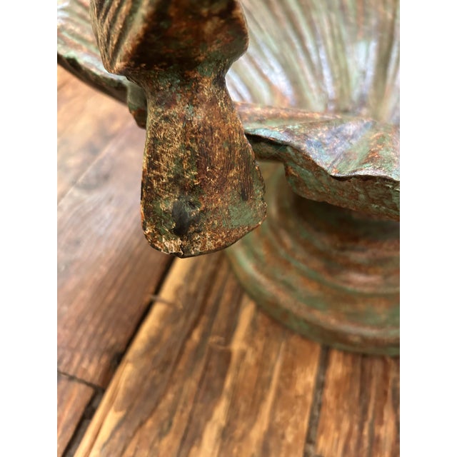 Metal Verigris Garden Birdbath Ornament For Sale - Image 7 of 15