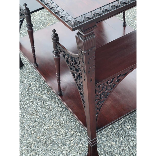 Great 19th Century English Mahogany Detail Carved Center Table. For Sale - Image 16 of 16