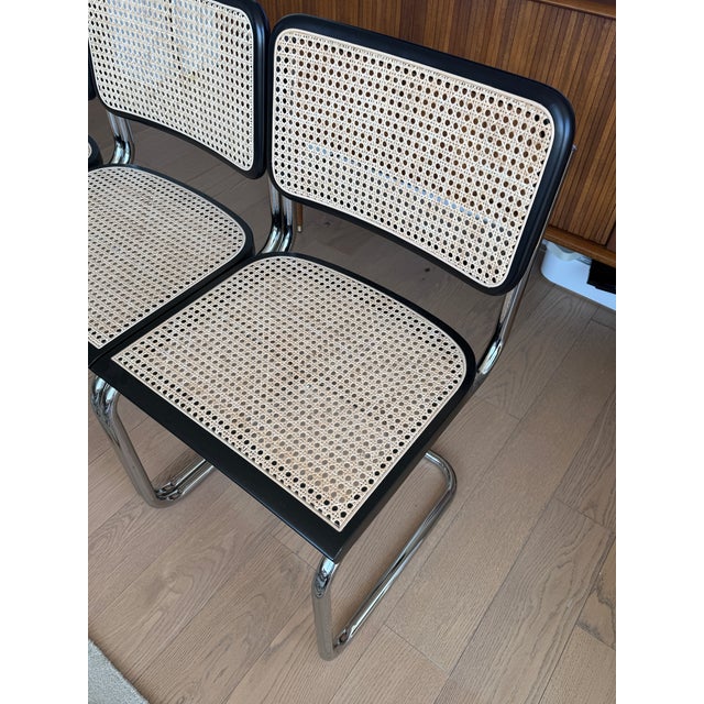 Attributed to Marcel Breuer Cesca Caned Dining Chairs - Black X4 - Like New For Sale - Image 13 of 14