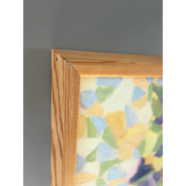 Mid 20th Century Mid-Century Modern 'Windowlight Mosaic' Vintage Swedish Abstract Oil Painting, Framed For Sale - Image 5 of 11