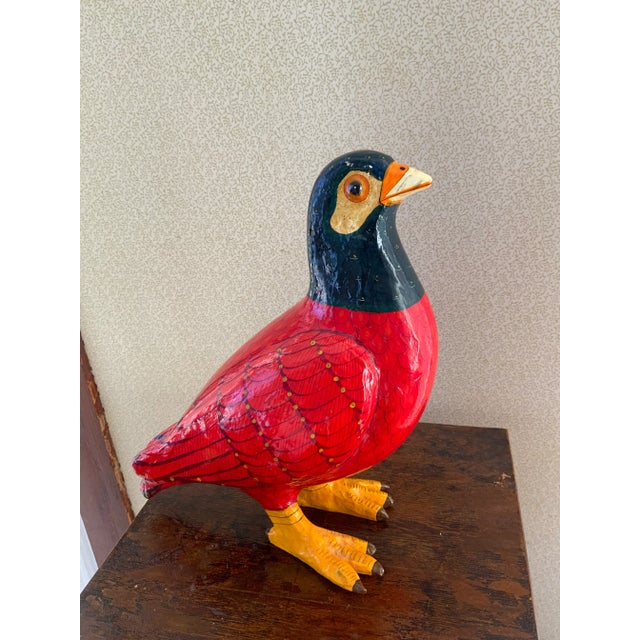 Late 20th Century Sergio Bustamente Papier Mâche Bird Le Sculpture For Sale In Los Angeles - Image 6 of 9