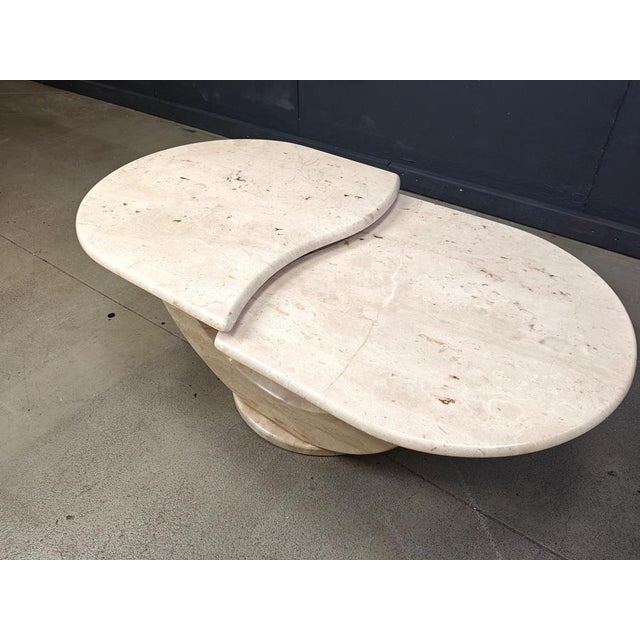 Brown Vintage Travertine 2-Tier Coffee Table, 1970s For Sale - Image 8 of 12