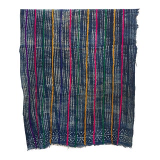 Tuareg Twilight Indigo Mud Cloth Throw For Sale