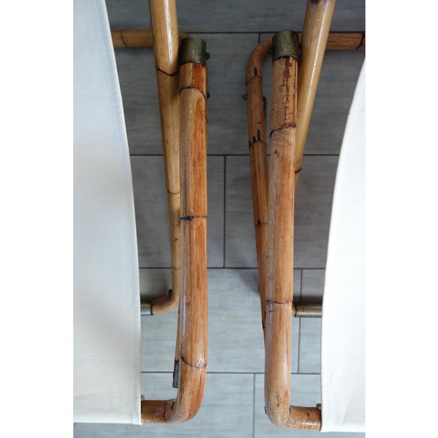 Folding Bamboo and Brass Deck Chairs, Italy, 1960s, Set of 2 For Sale - Image 9 of 16