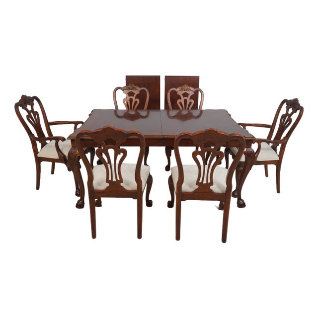 Century Cherry Dining Room Table & 6 Chair Set For Sale