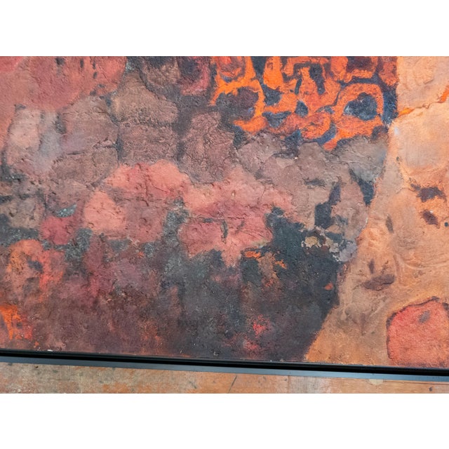 1960's Mid-Century Modern Abstract Oil and Sand Painting by George Vander Sluis For Sale In New York - Image 6 of 15