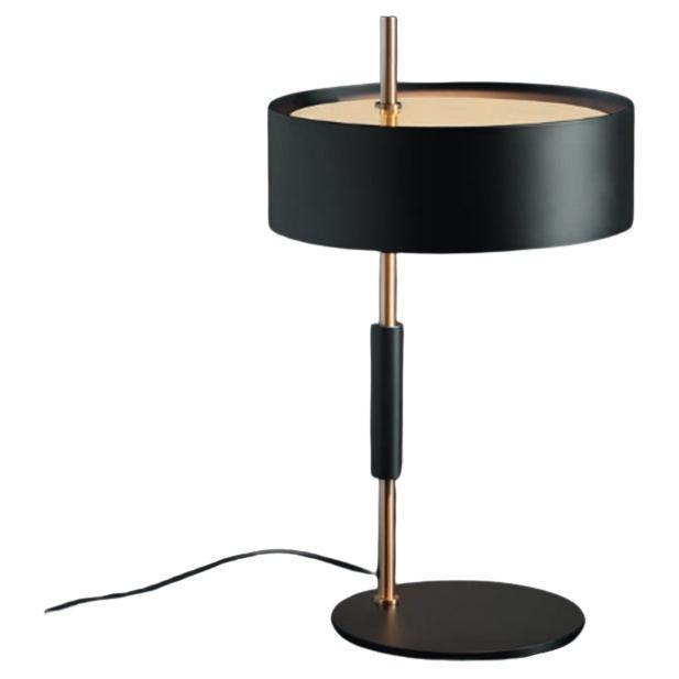Contemporary Satin Gold & Black Table Lamps by Ostuni e Forti for Oluce, 1953, Set of 2 For Sale - Image 3 of 14