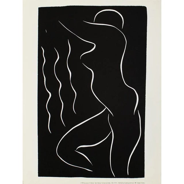 Paper 1990 After Henri Matisse, "Nude in the Air" Black and White Print For Sale - Image 7 of 8
