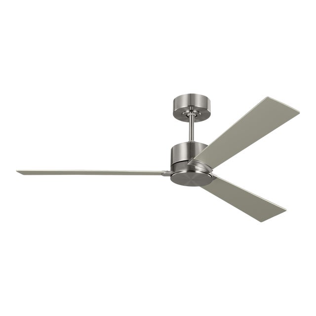 Visual Comfort Fan Rozzen 52" Ceiling Fan in Brushed Steel For Sale