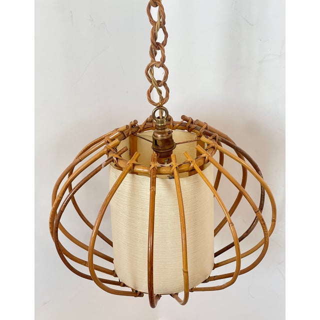 Just in this wonderful example of French Louis Sognot Rattan Pendant Light, C.1960s. Made in the south of France. Recently...