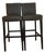 Lowe Smoke Grey Leather Counter Stool With Ebony Wood Legs For Sale