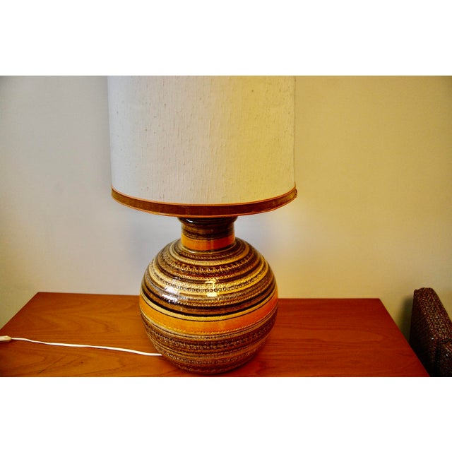 Large Vintage Sahara Series Table Lamp by Aldo Londi for Bitossi, 1960 For Sale - Image 3 of 10