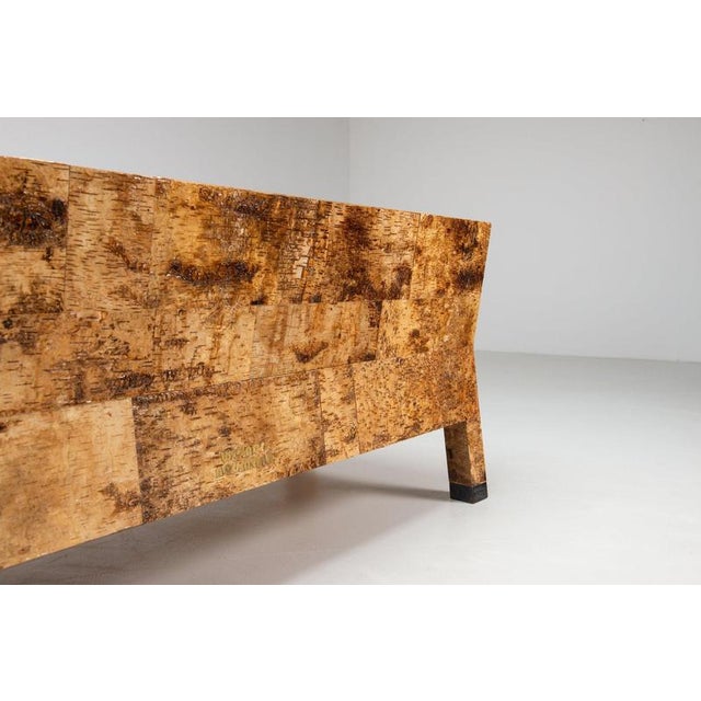 Sculptural Birchwood Sofa in Birch Bark and Leather from Werner Neumann, the Netherlands, 2010 For Sale - Image 12 of 18