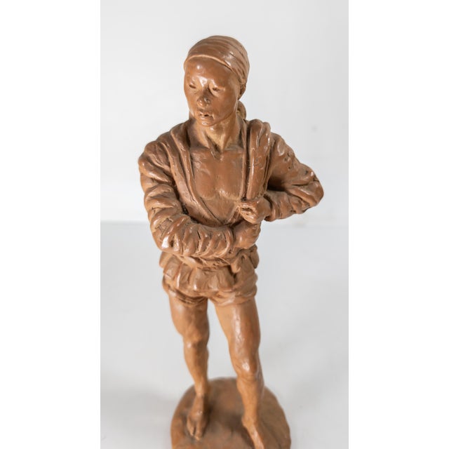 Mid-Century Modern Mid-Century Redware or Terra Cotta Figure by Fred Press, Attributed to Vivian Ellis For Sale - Image 3 of 10