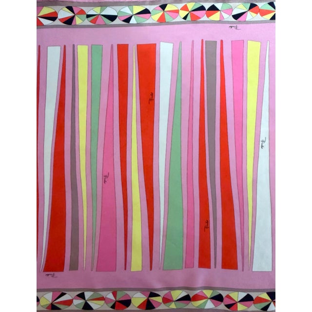 Textile Pucci Geometric Multicolor Silk Scarf 2000 For Sale - Image 7 of 12