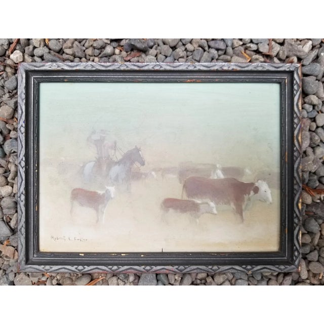 Brown Original Cowboy Painting by Robert L. Foster For Sale - Image 8 of 8