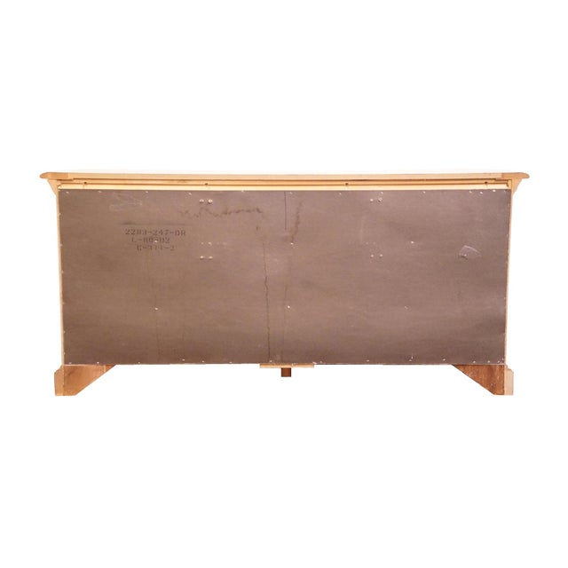 Bassett Furniture Solid Oak Early American Country Style 68" Triple Door Dresser 2283-247 For Sale - Image 14 of 16