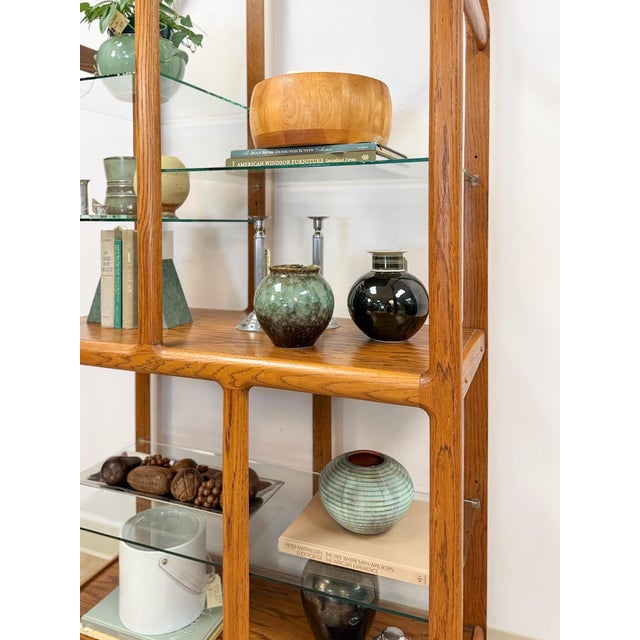 Danish MCM Bentwood Display Shelf Glass Shelves Vintage Etagere Bookcase For Sale - Image 12 of 13