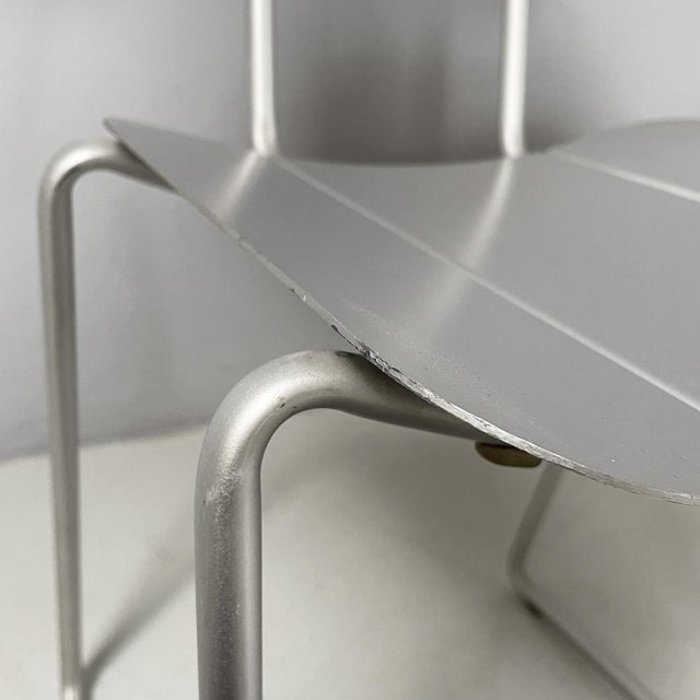 Italian Modern Aluminum Stackable Chairs by Tanzi, 1980s, Set of 4 For Sale - Image 18 of 18