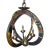 Contemporary Currey & Company Italian Style Astrolabe Glass Light Fixture Chandelier For Sale