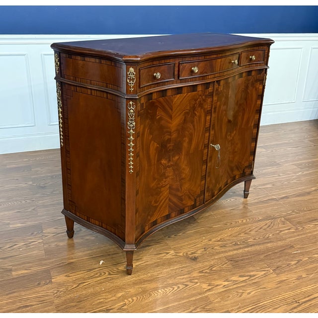 2020s Serpentine Mahogany Two Door Cabinet by Leighton Hall - Showroom Sample For Sale - Image 5 of 12
