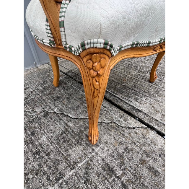White Carved Louis XV Style Fauteuil Armchair For Sale - Image 8 of 9