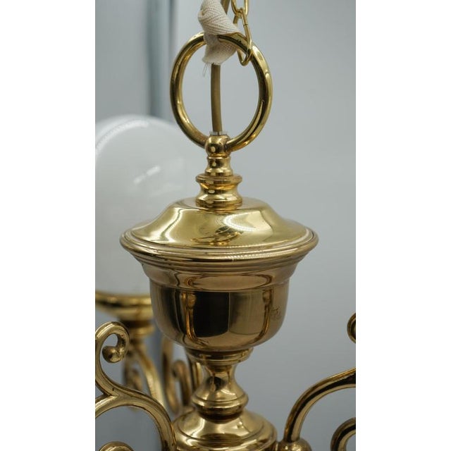 Glass Vintage Art Deco Style Chandelier For Sale - Image 7 of 11