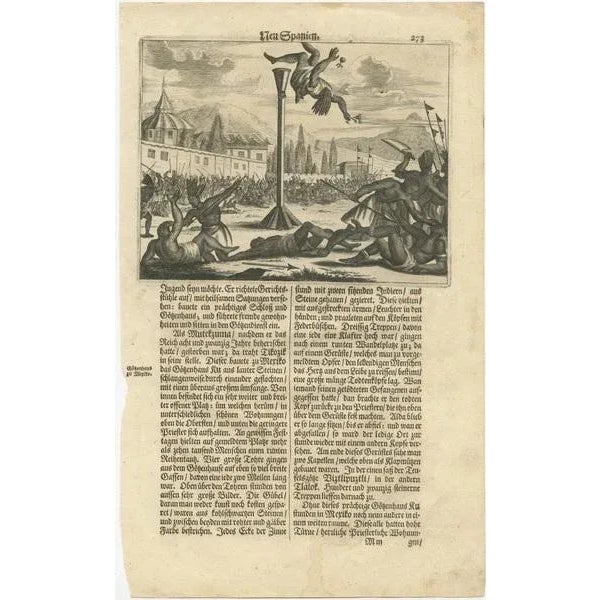 Montanus, Conquest and Culture in New Spain, 1673, Copper Engraving For Sale - Image 4 of 7