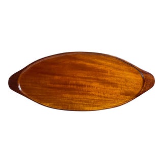 Vintage Mid Century Modern Oblong Mahogany Serving Tray by Fritz Mevs Factory Haiti For Sale