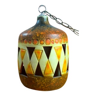 Danish Pottery Swag Light c.1960 For Sale