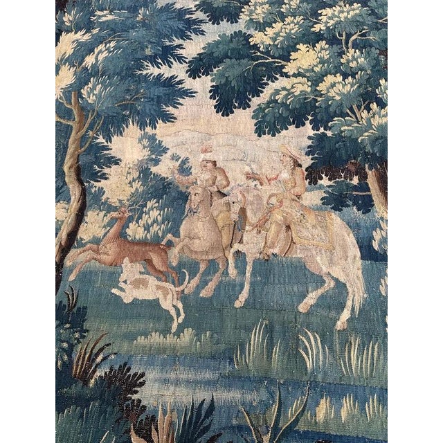 Hunting with Hound Tapestry from Aubusson, 1700s For Sale - Image 3 of 18
