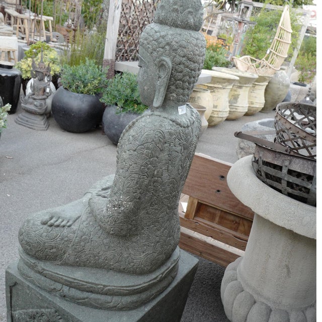 Stone Sitting Pedestal Buddha Chairish