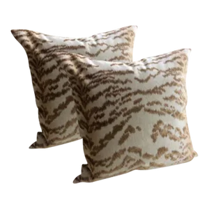 Cowtan & Tout Rajah in Beige Pillows - a Pair