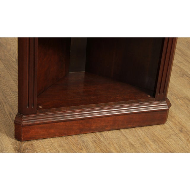 Traditional Cherry Corner Open Bookcases A Pair Chairish