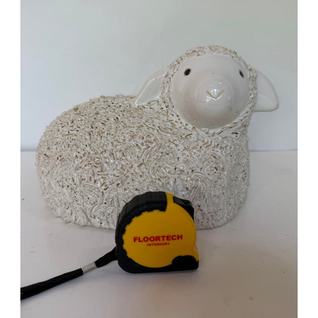 English Staffordshire-Style Glazed Ceramic Recumbent Lamb Sculpture For Sale In Chicago - Image 6 of 7