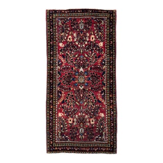 Antique Persian Sarouk Wool Rug 2’ X 3’11” For Sale